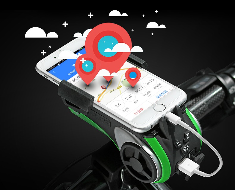 Rear Bicycle Light Phone Holder Light Waterproof 5 In 1 Multi Function Bluetooth Speaker