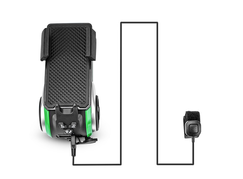 Lumină din spate pentru bicicletă Suport telefon Lumină impermeabilă 5 în 1 difuzor multifuncțional Bluetooth