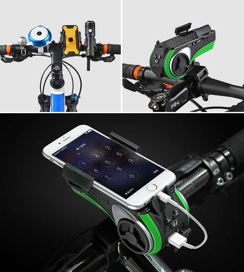 Rear Bicycle Light Phone Holder Light Waterproof 5 In 1 Multi Funksje Bluetooth Speaker