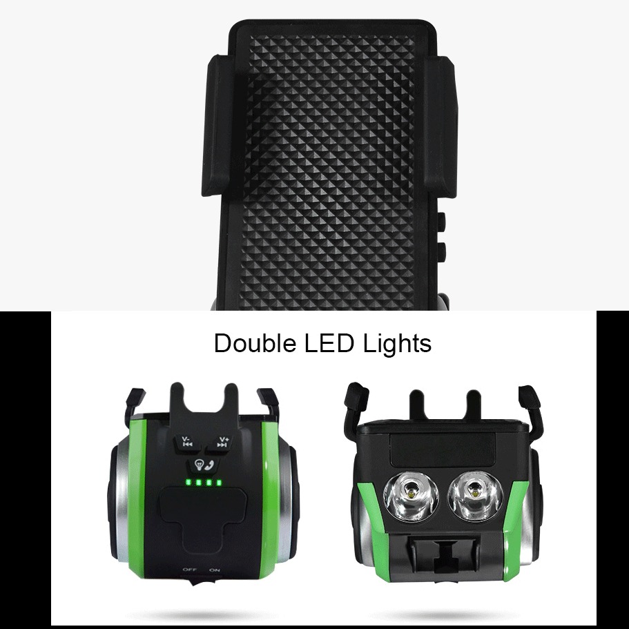 Id-Detentur tat-Telefown tad-Dawl tar-Roti ta 'wara Light Waterproof 5 F'1 Multi Funzjoni Bluetooth Speaker