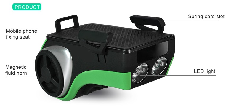 Rear Bicycle Light Phone Holder  Light Waterproof 5 In 1 Multi Function Bluetooth Speaker - Bicycle Lights - 2