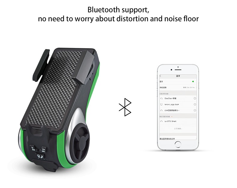 Rear Bicycle Light Phone Holder Light Waterproof 5 In 1 Multi Funksje Bluetooth Speaker