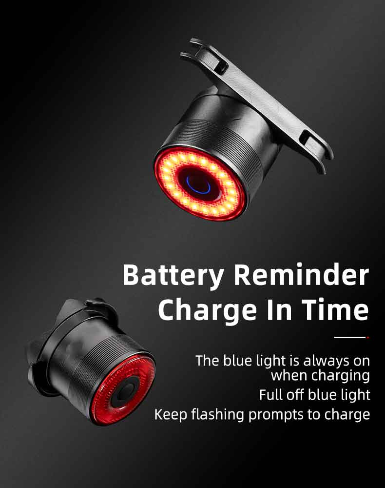 Rechargeable Bicycle Led Lights IPX6 Waterproof Brake Sensing Bike Tail Light - Bicycle Lights - 6