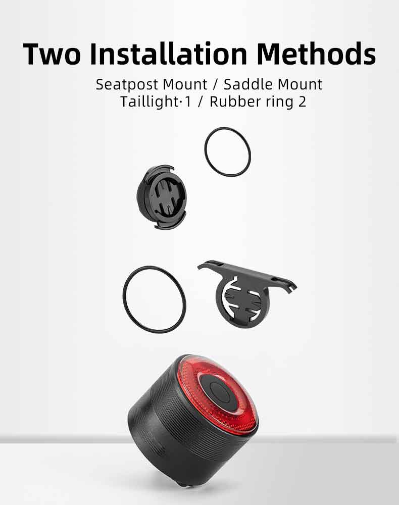 Rechargeable Bicycle Led Lights IPX6 Waterproof Brake Sensing Bike Tail Light - Bicycle Lights - 12