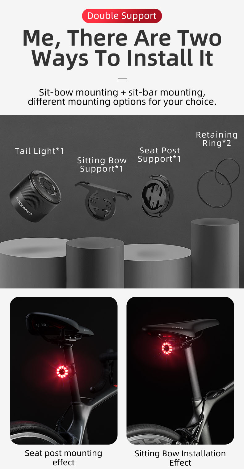 Rechargeable Bike Rear Light Waterproof Bike Taillight - Bicycle Lights - 9