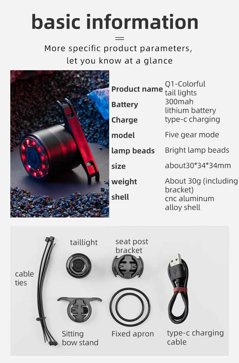 Rechargeable Bike Rear Light Waterproof Bike Taillight - Bicycle Lights - 6