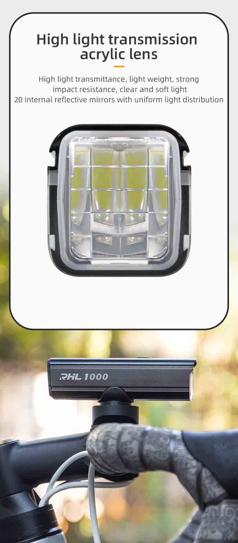 Перезаряжаемый светодиодный фонарь для велосипеда IPX6 Водонепроницаемый передний фонарь для велосипеда 5 режимов Алюминиевый сплав