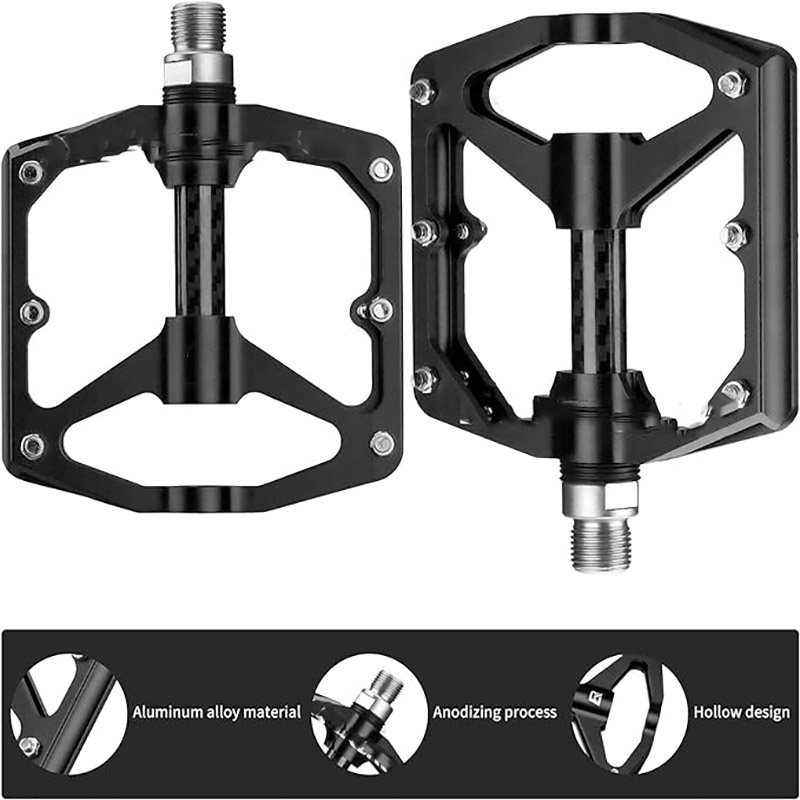 Road Cycling Flat Pedals Lightweight Carbon Fiber Sealed Bearing Pedals