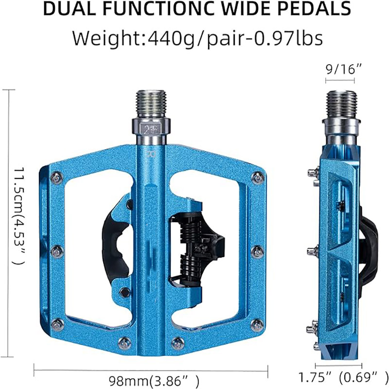 SPD Mountain cycling pedal types Sealed Clipless Aluminum Pedals with Cleats - Pedal - 2