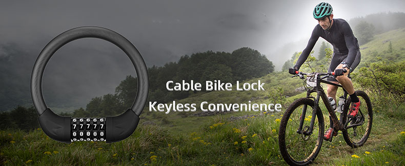 Small Bike Cable Locks Black 5 Digit Combination Bike Lock Anti-Theft Lightweight - Bike Lock - 1