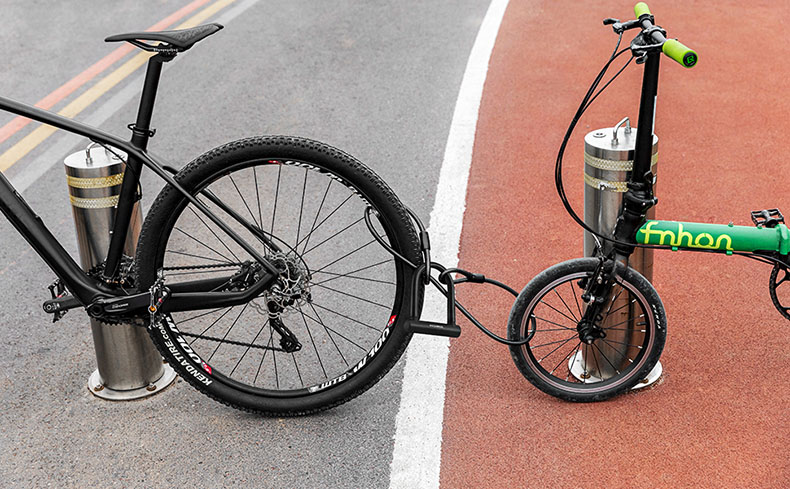 U Bike Lock with Cable Heavy Duty U Shackle 21mm 4 ft Anti Theft Black - Bike Lock - 2