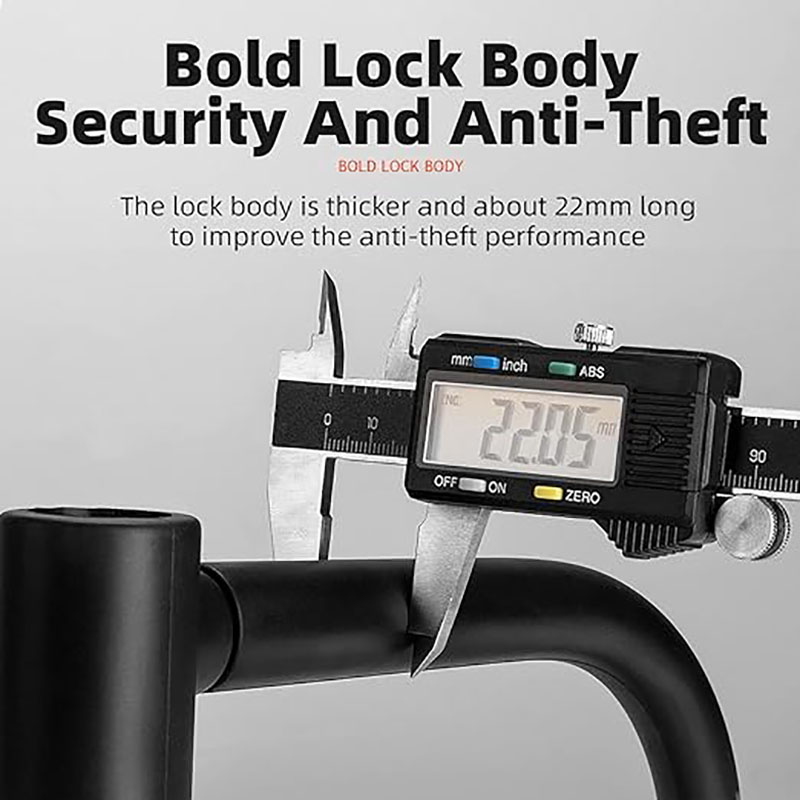 U Bike Lock with Cable Heavy Duty U Shackle 21mm 4 ft Anti Theft Black - Bike Lock - 7