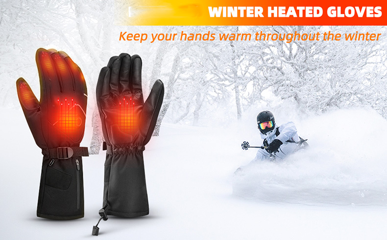 Waterproof Cycling Gloves Electric Rechargeable Battery Thermal  Winter Touchscreen - Glove - 2