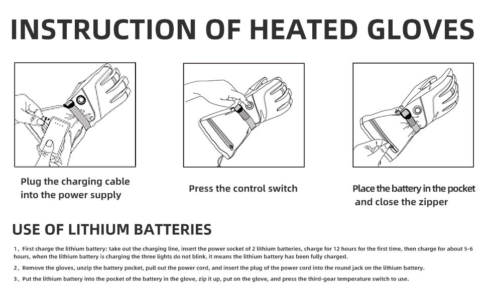 Waterproof Cycling Gloves Electric Rechargeable Battery Thermal  Winter Touchscreen - Glove - 4