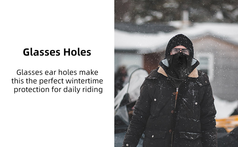 Pasamontañas de invierno, máscara de esquí debajo del casco con orificios para gafas, forro polar térmico