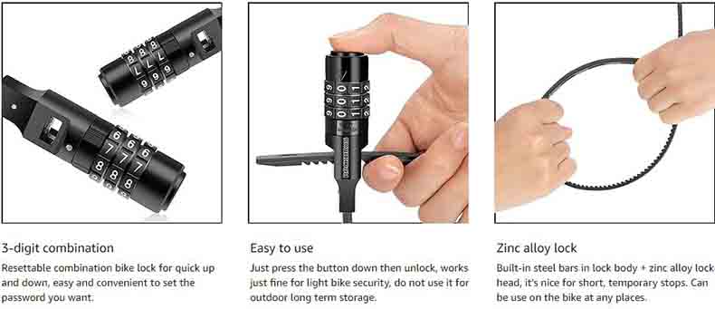 Zip Tie Cable for Bike Lock Lightweight Refrigerator Cabinet Locks - Bike Lock - 2