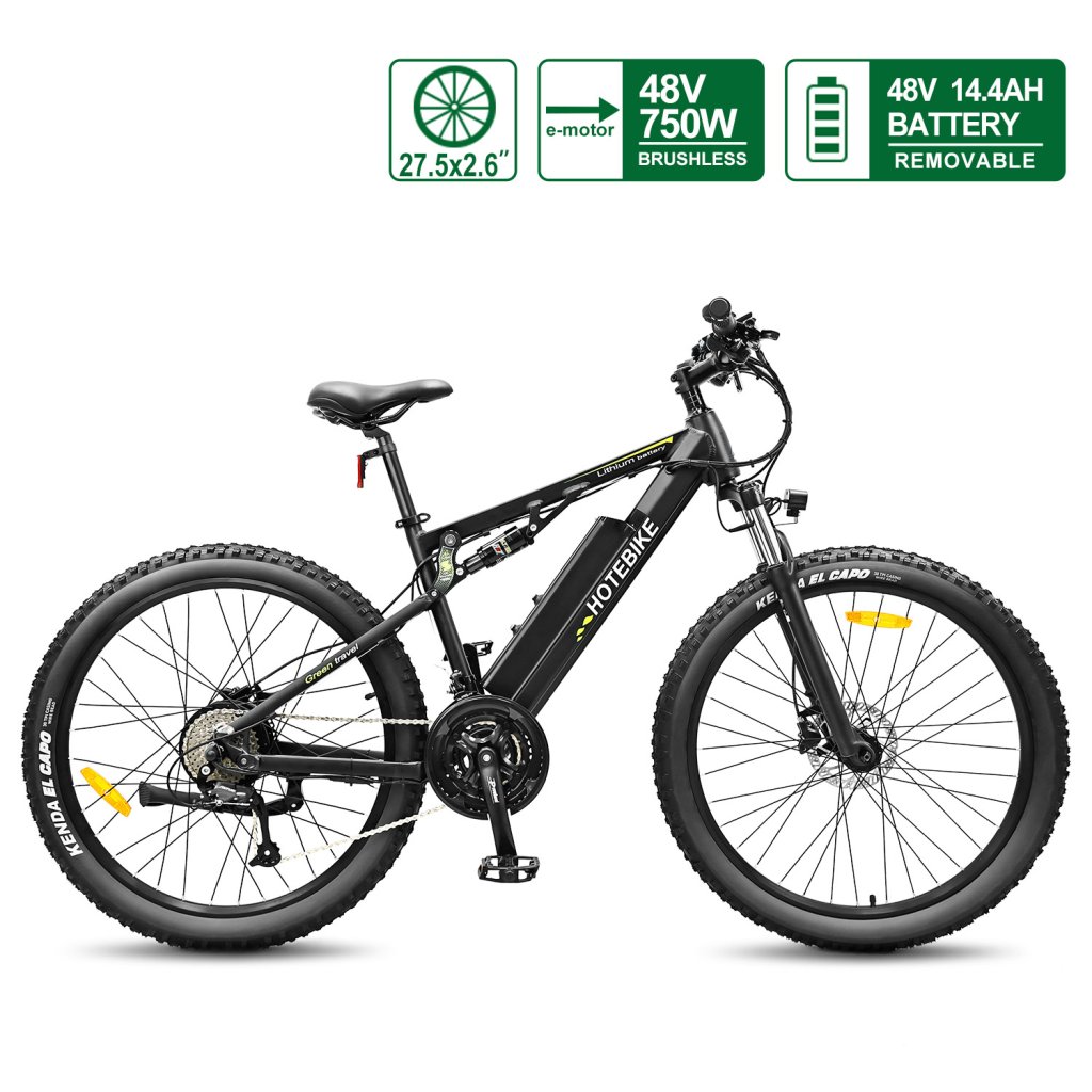 Dewasa Mountain Bike Full Suspension 48V 14.4Ah Samsung Baterei E-Bike