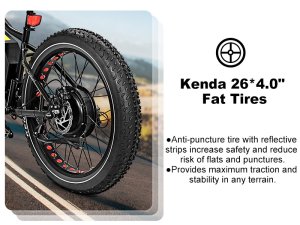 Električno kolo Kenda s 26-palčnimi pnevmatikami Fat Tire gorsko e-kolo