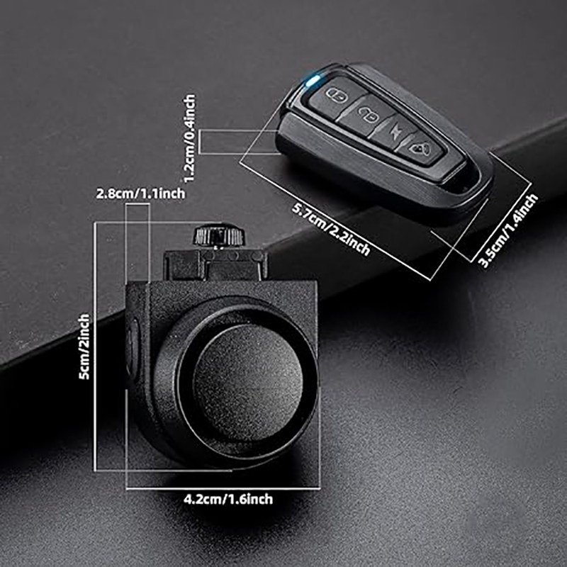 115dB Bell for Bike Alarm with Remote Wireless Waterproof Vibration Motion Sensor - Bike Bell & Horn - 2