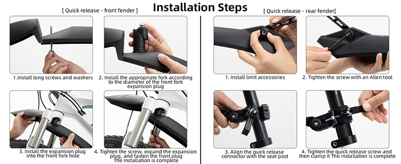 Adjustable mountain bike fender Quick-release Mudguard Effective Protection Rear Fender - Bike Fender - 8