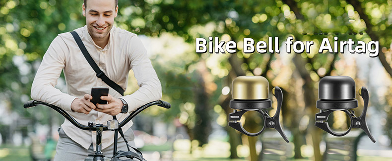 Sino para bicicletas à prova d'água, suporte para airtag de bicicleta, rastreador GPS, buzina de bicicleta elétrica