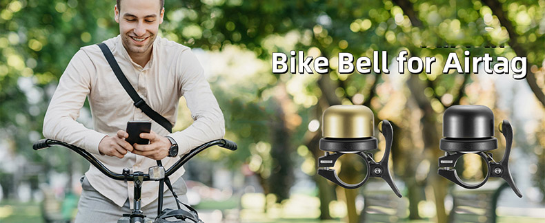 Bell for Bikes Waterproof  Mount Bike AirTag Holder GPS Tracker Electric Bike Horn - Bike Bell & Horn - 1