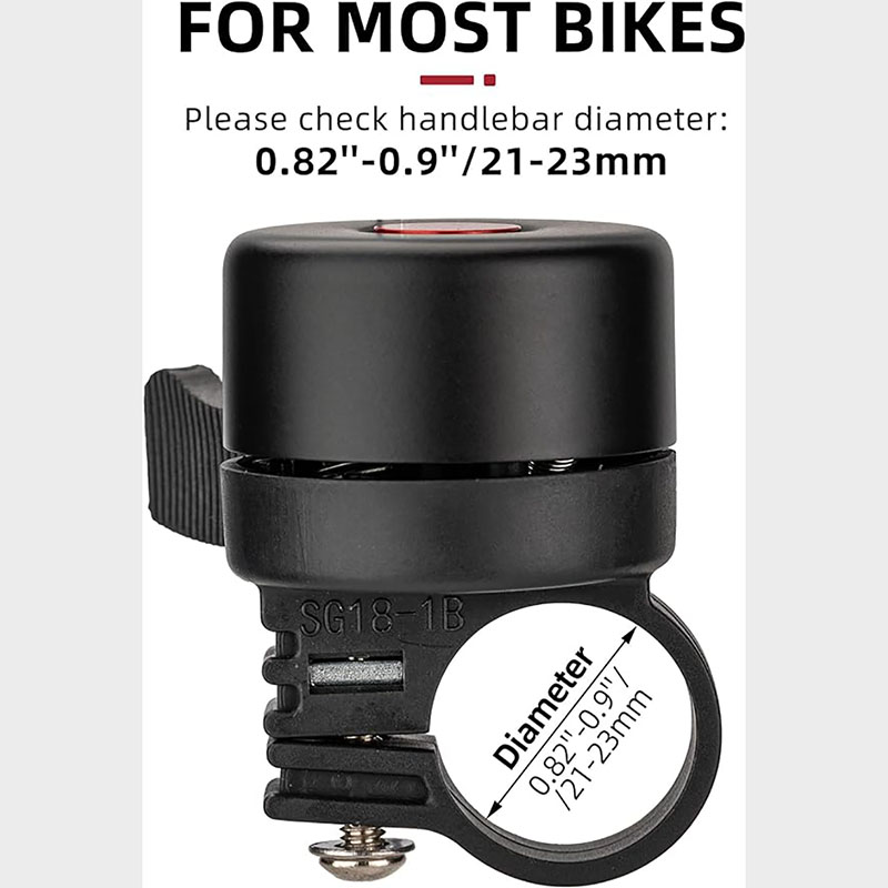 Biker Bell for Left Handlebar Loud Sound Copper Alloy Classic Bike Bell - Bike Bell & Horn - 4