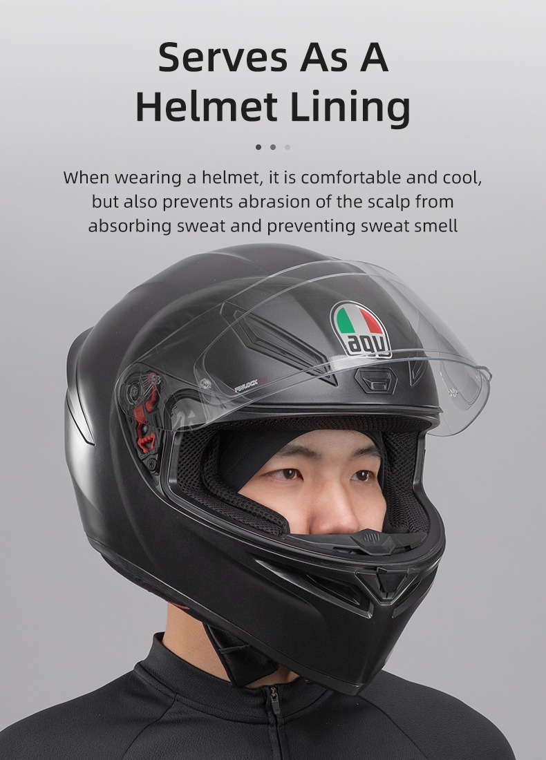 Cool Cycling Caps Helmet Liner for Men Motorcycle Skull Caps Summer Beanie Black - Balaclava Mask - 8