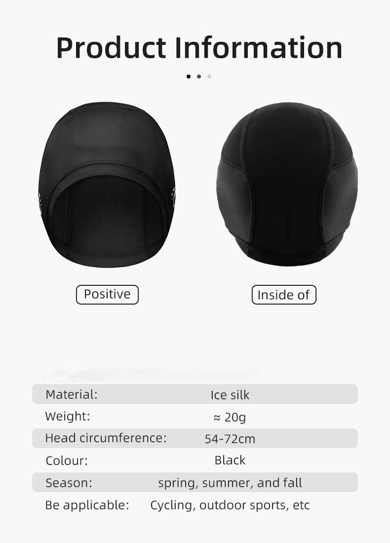 Cool Cycling Caps Helmet Liner for Men Motorcycle Skull Caps Summer Beanie Black - Balaclava Mask - 1