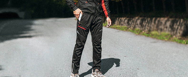Cycle Pants for Men Windproof Thermal Fleece Winter Athletic Bike Pants - Clothes - 3
