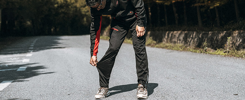 Sykkelbukser for menn Vindtett termisk fleece vinteratletisk sykkelbukse