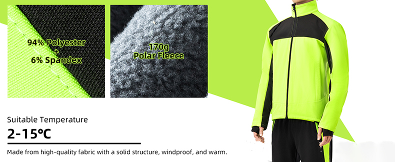 Cycling Jacket for Men Winter Bike Jackets Thermal Windproof Jacket 