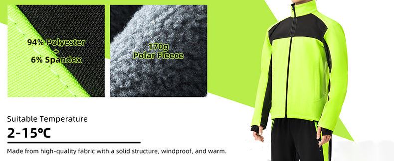 Jacket ea Baesekele ea Banna Libaesekele tsa Mariha tsa Libaesekele tse Thermal Windproof Jacket