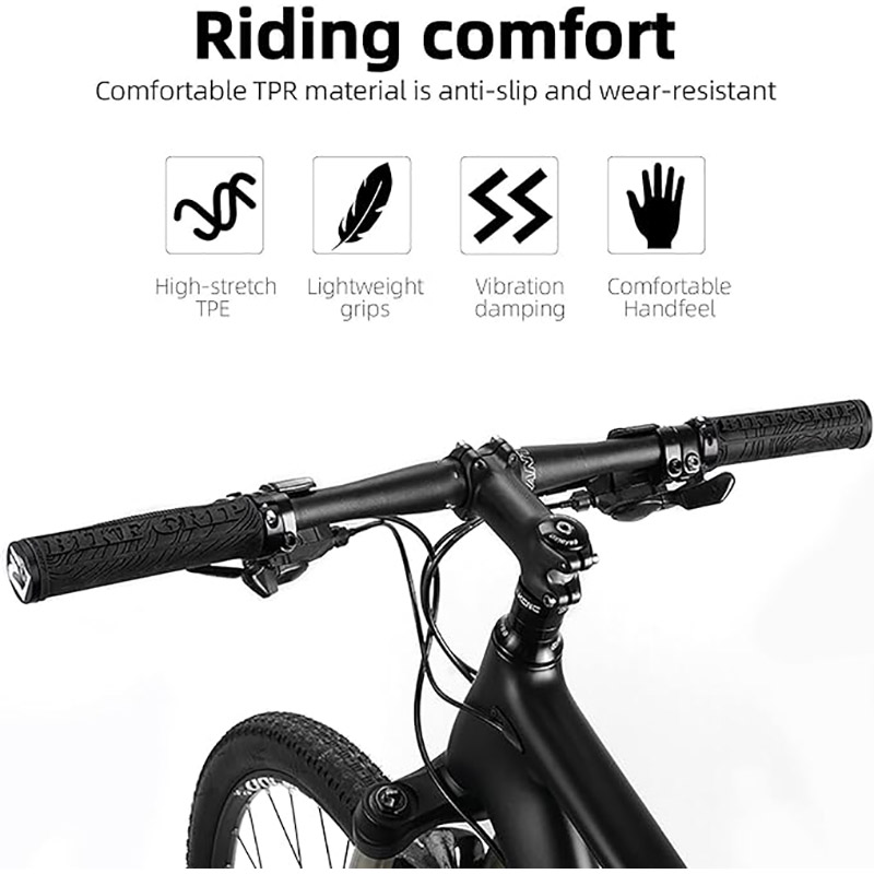 Bike Handlebar Grips Double Lock-on Motorcycle Handle Bars Ergonomic Non-Slip - Grip Handlebar Tape - 6