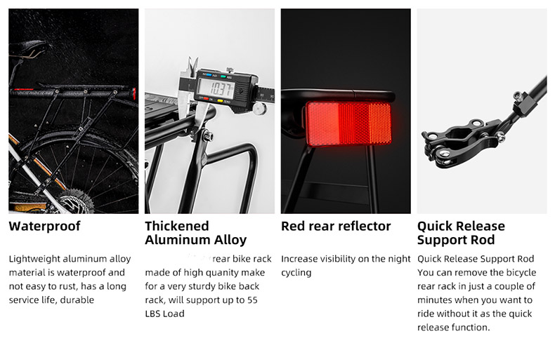 Electric Bike Racks 55 LBS Load Full Quick Release Aluminum Alloy Bike Cargo Racks - Bike Rack - 2