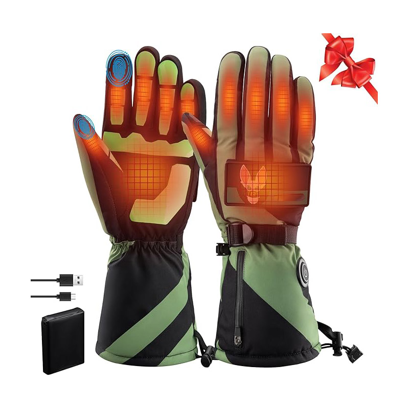 Heated Padded Cycling Gloves Rechargeable Electric Hand Warmers Touchscreen Gloves