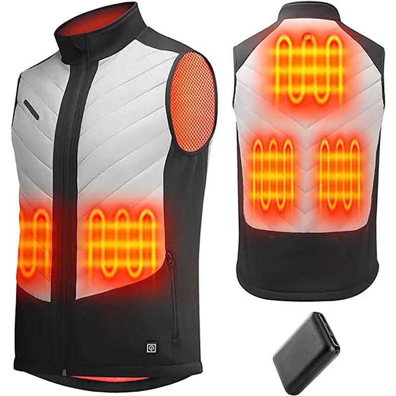 Vest fanafanana miaraka amin'ny fonosana bateria misy Unisex Smart Electric Heating