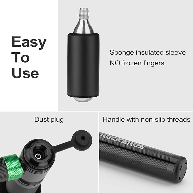 Mini Bike Pump 110PSI CO2 Inflator Presta and Schrader Valve Compatible Bicycle Pump - Pump - 2
