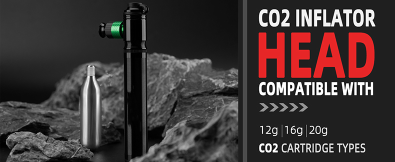 Mini Bike Pump 110PSI CO2 Inflator Presta and Schrader Valve Compatible Bicycle Pump - Pump - 6