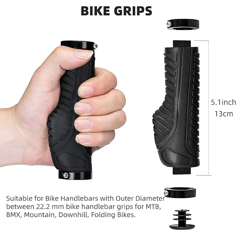Motorcycle Handle Bar Double Aluminum Clamp Lock On Grips - Grip Handlebar Tape - 1