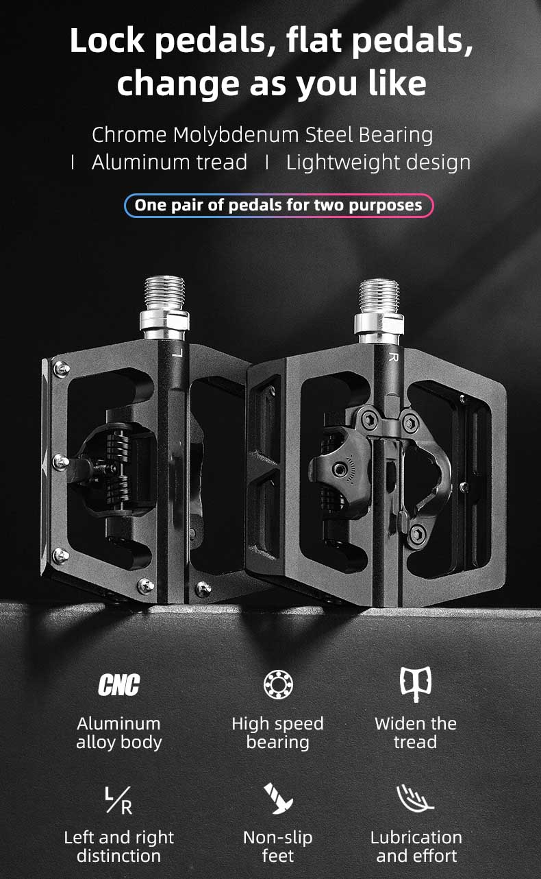 Pedal Electric Bike Compatible with Dual Function Sealed Clipless Aluminum - Pedal - 6