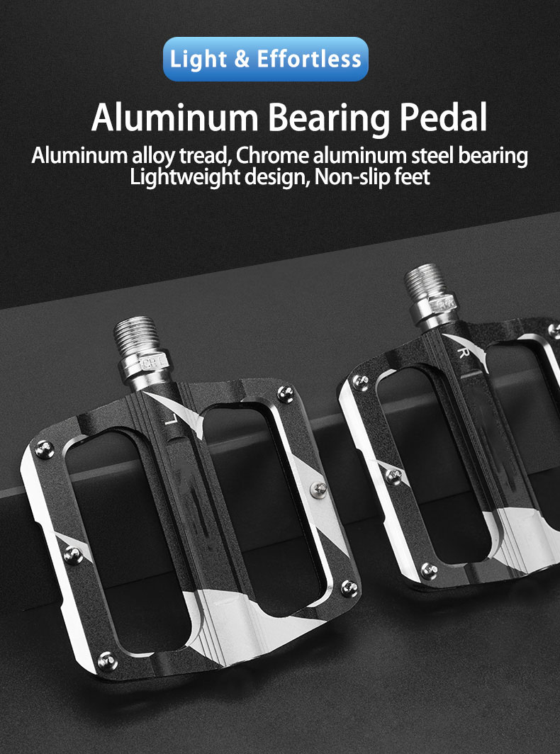 Pedal Electric Bikes Carbon Fiber Sealed Bearing Alloy Flat Pedals 1 Pair Lightweight - Pedal - 3