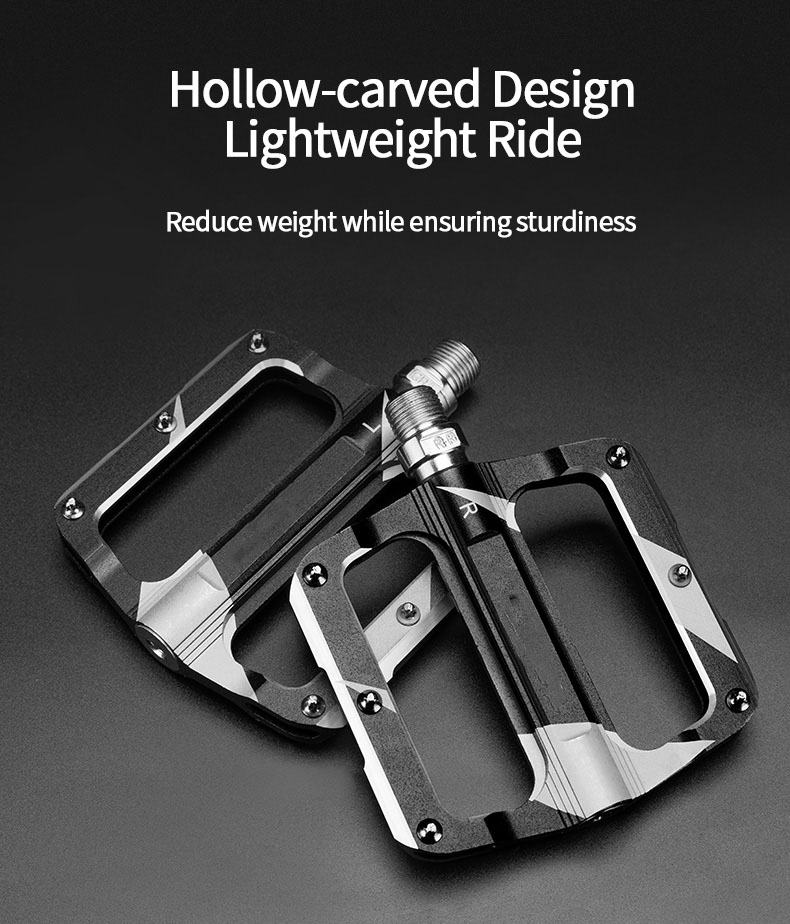 Pedal Electric Bikes Carbon Fiber Sealed Bearing Alloy Flat Pedals 1 Pair Lightweight - Pedal - 2