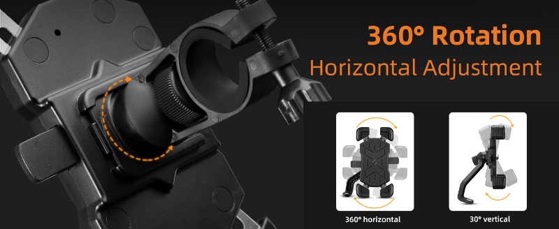 Quick Release Phone Bike Mount Handlebar Clamp 360° Rotatable - Phone Holder - 6