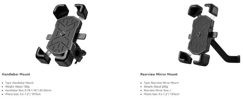 Quick Release Phone Bike Mount Handlebar Clamp 360° Rotatable - Phone Holder - 3