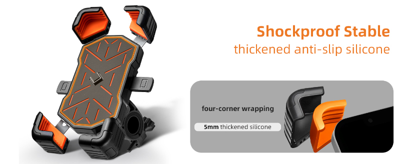 Quick Release Phone Bike Mount Handlebar Clamp 360° Rotatable - Phone Holder - 4