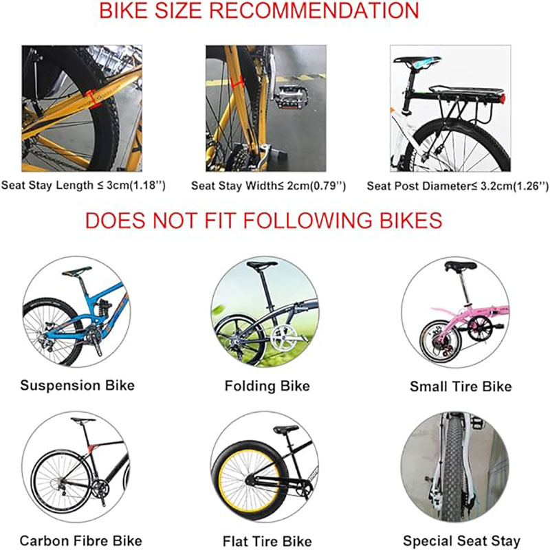 Quick Release electric bike rack Aluminum Alloy Most 110 lbs Capacity - Bike Rack - 6