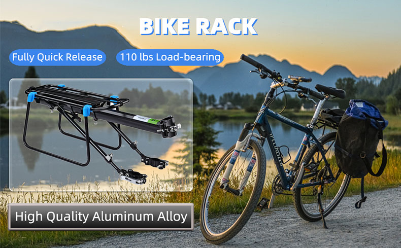 Quick Release electric bike rack Aluminum Alloy Most 110 lbs Capacity 