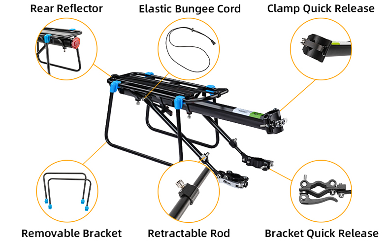 Release electric bike rack Aluminium Alloy Most 110 lbs Capacity