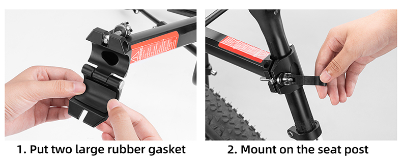 Rear Bike Rack Full Quick Release Adjustable  Aluminum Alloy 115 lbs Capacity - Bike Rack - 2